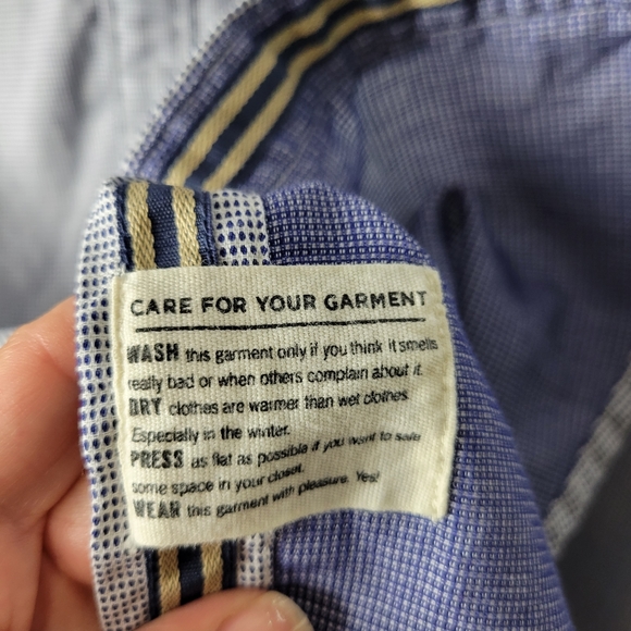 Scotch & Soda Blue Dot Button-Down Patch Elbow Shirt - Picture 10 of 12